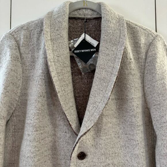 NWT Issey Miyake Men’s Blazer Wool Blend Gray Pockets Casual Preppy Minimalist - Picture 6 of 12